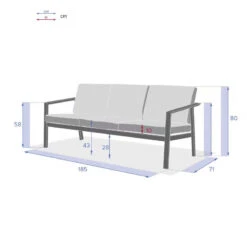 Canapé 3 Places Pavane Graphite Hespéride 11 Canapé 3 Places Pavane Graphite Hespéride -NAHAN Jardin Magasin canape 3 places pavane graphite hesperide 1 5