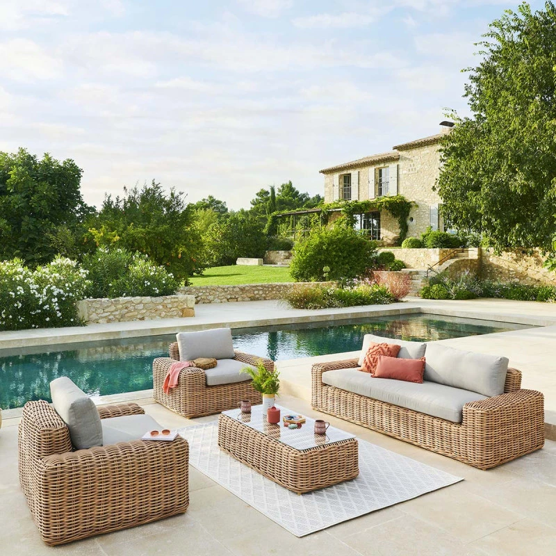 Canapé De Salon De Jardin Savinia Coloris Tahini Hespéride 3 Canapé De Salon De Jardin Savinia Coloris Tahini Hespéride – Image 3