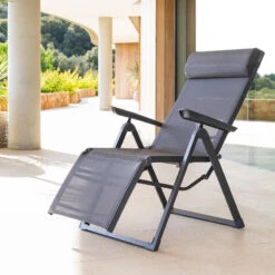 Chaise Longue Decima Hespéride Anthracite/graphite -NAHAN Jardin Magasin chaise longue decima hesperide anthracit 2