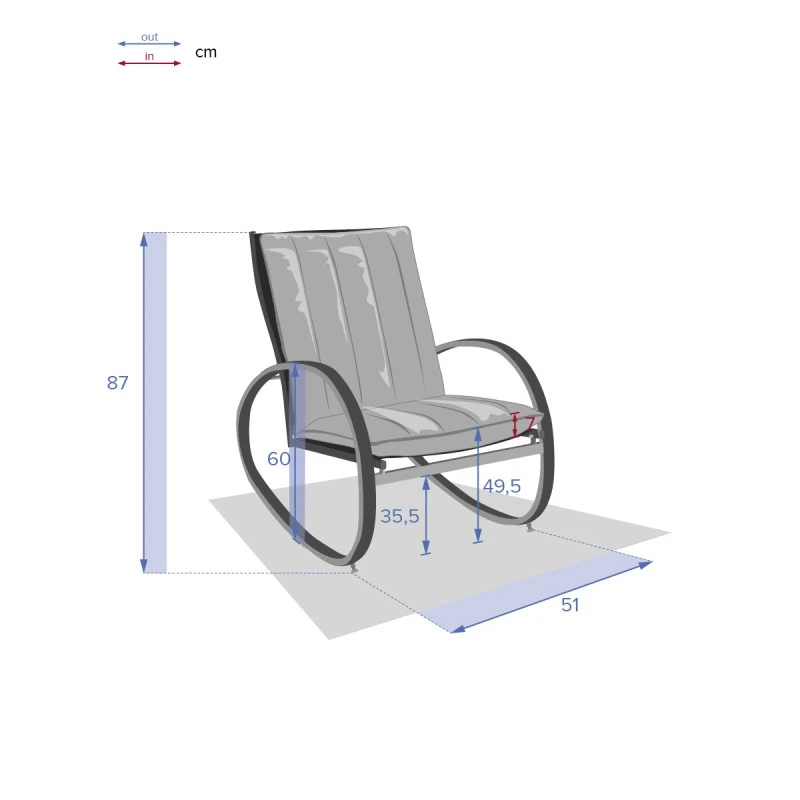 Fauteuil à Bascule Nevada Noir Graphite Hespéride 5 Fauteuil à Bascule Nevada Noir Graphite Hespéride – Image 5