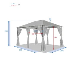 Jeu De 6 Rideaux Gris Ardoise Pour Tonnelle Santorini Et Thira 5 Jeu De 6 Rideaux Gris Ardoise Pour Tonnelle Santorini Et Thira -NAHAN Jardin Magasin jeu de 6 rideaux gris ardoise pour la tonnelle santorini 3 x 4m 2