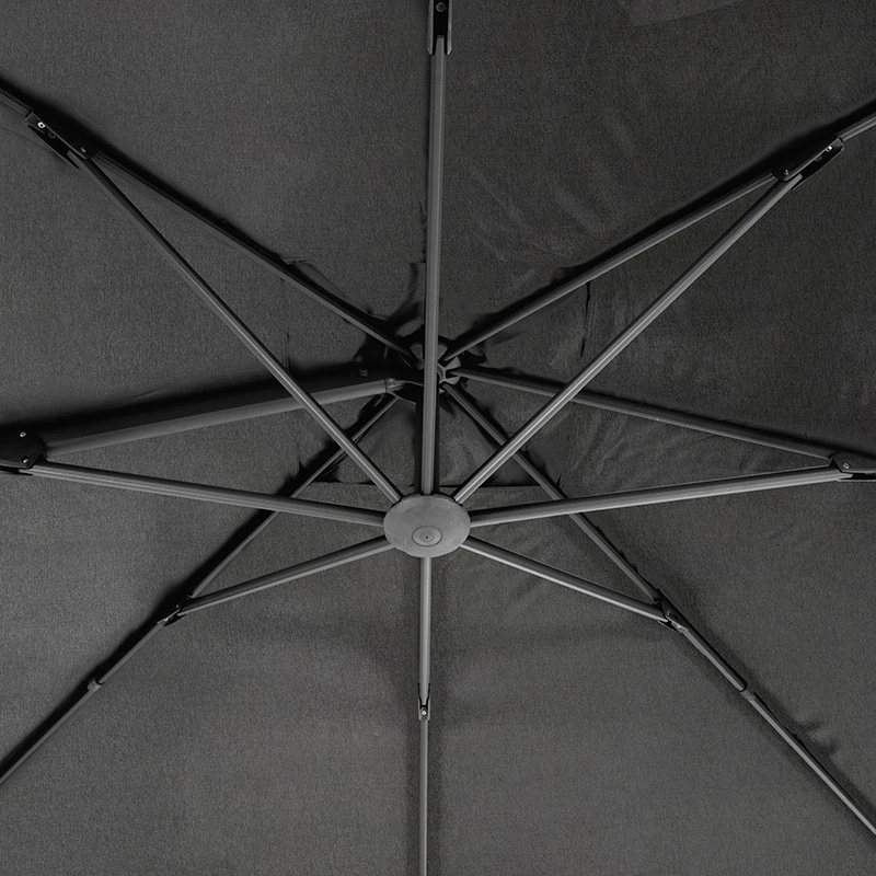 Parasol Décentré Eléa Inclinable Hexagonal Oléfine Anthracite Hespéride 6 Parasol Décentré Eléa Inclinable Hexagonal Oléfine Anthracite Hespéride – Image 6