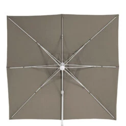 Parasol Décentré Eléa Inclinable Carré Oléfine Noisette/blanc Hespéride -NAHAN Jardin Magasin parasol decentre elea inclinable carre olefine noisetteblanc hesperide 2