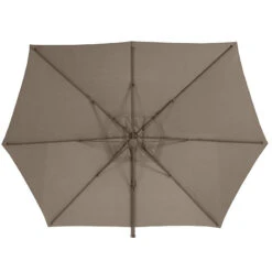 Parasol Décentré Eléa Inclinable Hexagonal Noisette Hespéride -NAHAN Jardin Magasin parasol decentre elea inclinable hexagonal noisette hesperide 2