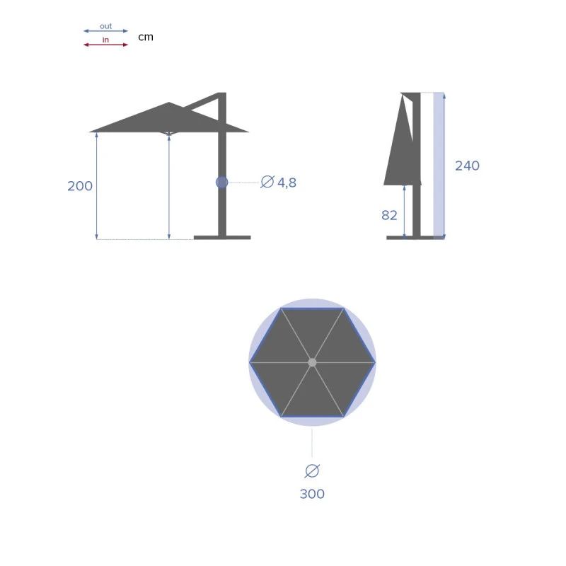 Parasol Décentré Rond Manoa Bordeaux Hespéride 4 Parasol Décentré Rond Manoa Bordeaux Hespéride – Image 4