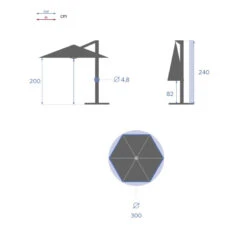 Parasol Décentré Rond Manoa Grenade Hespéride 8 Parasol Décentré Rond Manoa Grenade Hespéride -NAHAN Jardin Magasin parasol decentre rond manoa grenade hesperide 3