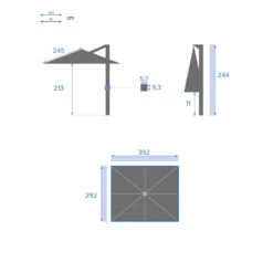 Parasol Déporté Rectangulaire Soly Honey Et Charbon Hespéride -NAHAN Jardin Magasin parasol deporte rectangulaire soly honey et charbon hesperide 6
