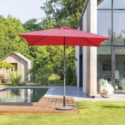 Parasol Droit Carré 2,5x2,5m Soya Grenade Hespéride
