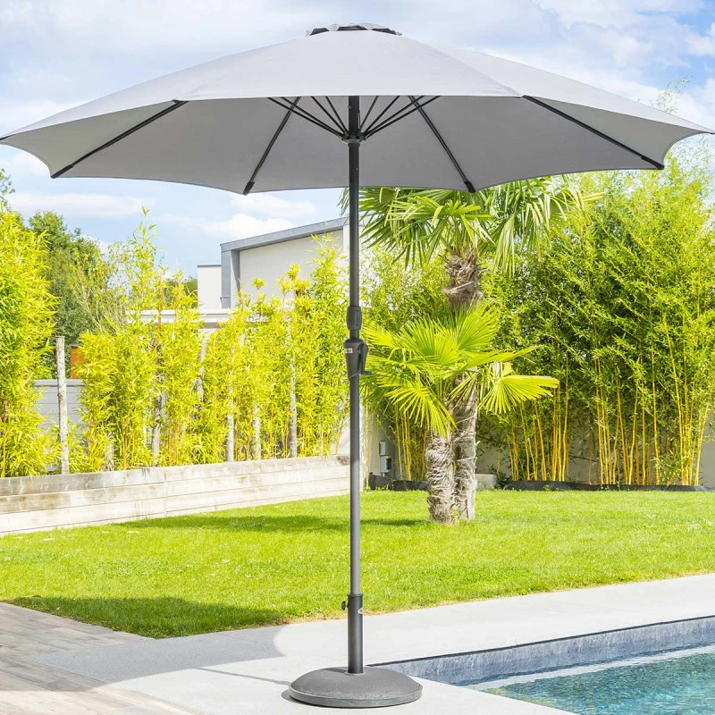 Parasol Droit Rond 2,7m Sisko Ardoise Hespéride 1 Parasol Droit Rond 2,7m Sisko Ardoise Hespéride