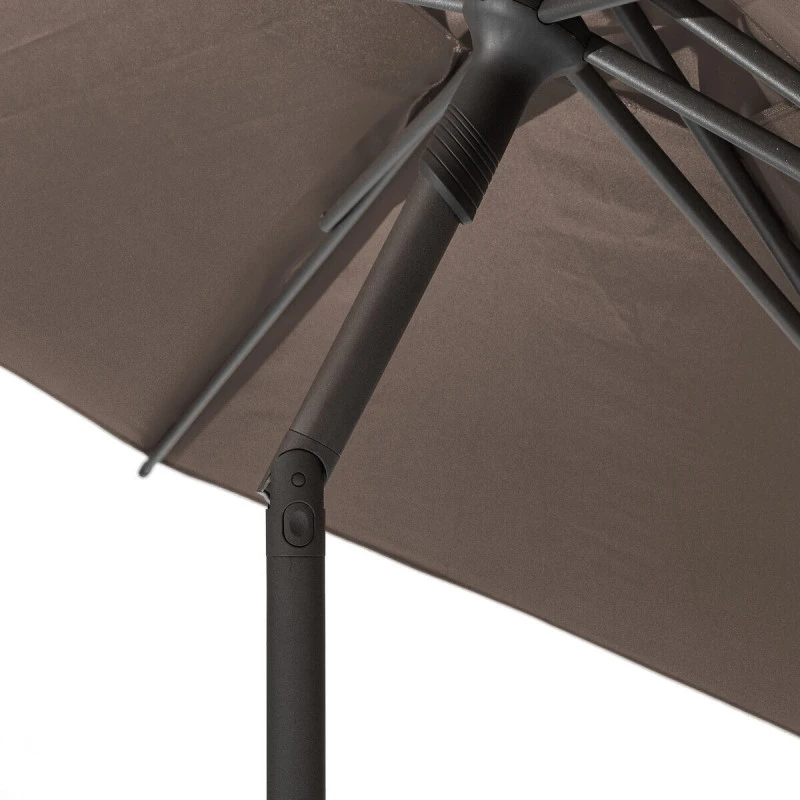Parasol Droit Rond 2,7m Soya Taupe Hespéride 6 Parasol Droit Rond 2,7m Soya Taupe Hespéride – Image 6