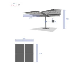 Parasol Setiri 16 M² Ardoise Hespéride -NAHAN Jardin Magasin parasol setiri 16 m ardoise hesperide 3