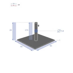 Pied De Parasol Plaque 20 Kg Anthracite Hespéride -NAHAN Jardin Magasin pied de parasol plaque 20 kg anthracite hesperide 4