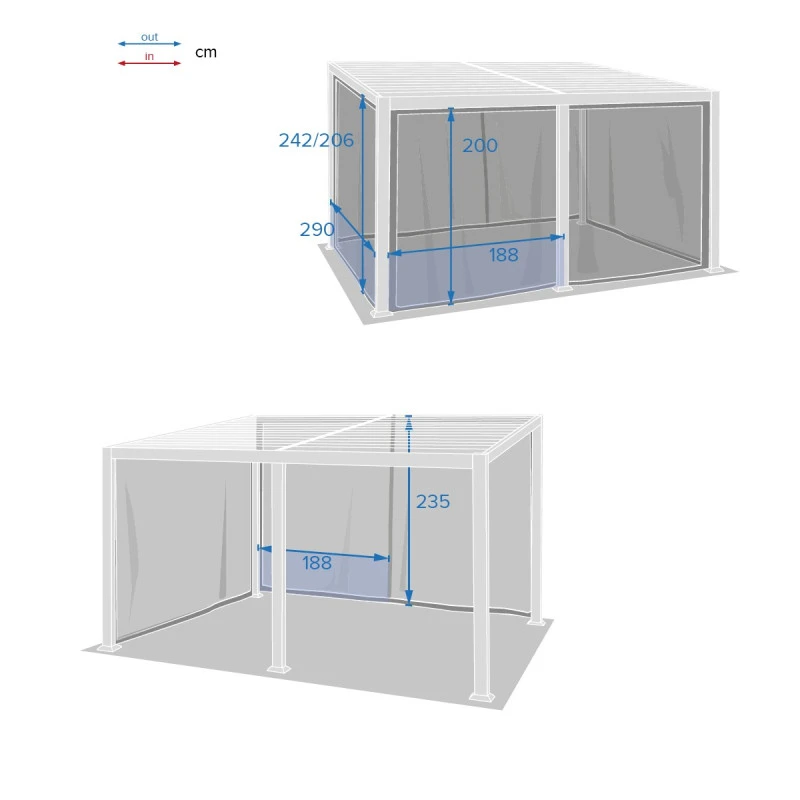 Rideaux Moustiquaires Pour Tonnelle 4x3 M Avila Hespéride 2 Rideaux Moustiquaires Pour Tonnelle 4x3 M Avila Hespéride – Image 2