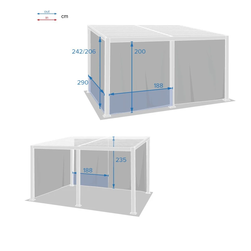Rideaux Opaques Pour Tonnelle 4x3 M Avila Hespéride 3 Rideaux Opaques Pour Tonnelle 4x3 M Avila Hespéride – Image 3
