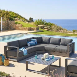 Salon D'angle 5 Places Allure Anthracite / Graphite Hespéride