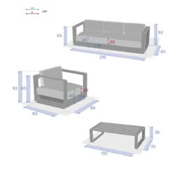 Salon De Jardin Allure Gris Minéral/blanc 5p Hespéride -NAHAN Jardin Magasin salon de jardin allure gris mineralblanc 5p hesperide 3