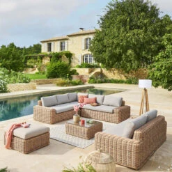 Table Basse Extérieure Carrée Savinia Coloris Tahini Hespéride -NAHAN Jardin Magasin table basse exterieure carree savinia coloris tahini hesperide 2