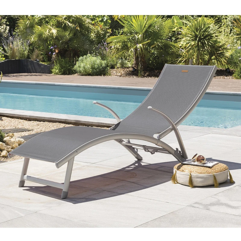 Transat Samba Pliable Et Empilable Gris Ardoise Hespéride 1 Transat Samba Pliable Et Empilable Gris Ardoise Hespéride